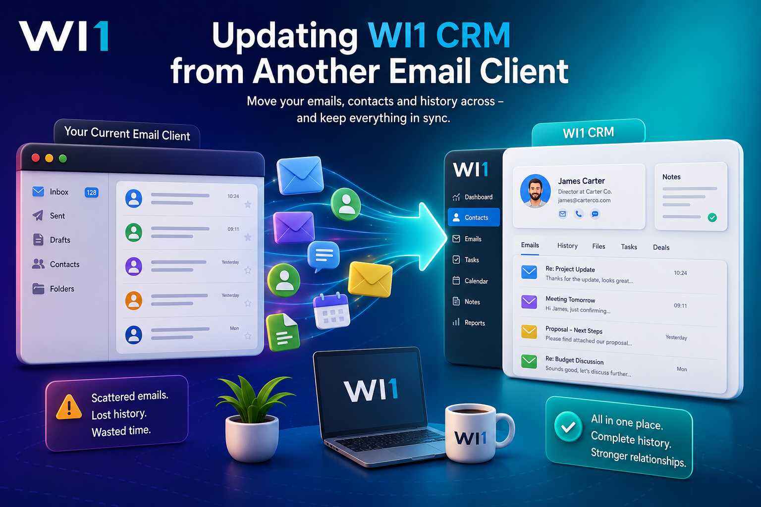 Updating WI1 CRM from another email client